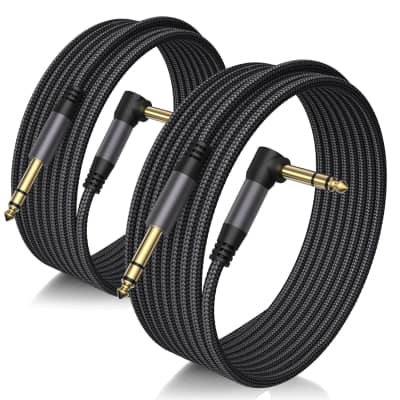 TNP 6.35mm Guitar Cable (25FT) - 1/4 Inch TS Male 6.35mm Phono Jack  Straight Plug Musical Instrument Patch Cable Wire Cord for Electric Bass  Guitar