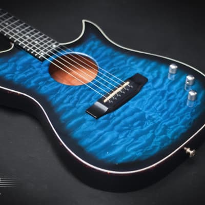 Carvin Custom Shop USA AC175 Blue Burst 5A Quilt Maple Top Acoustic Electric Guitar RARE wow top image 3