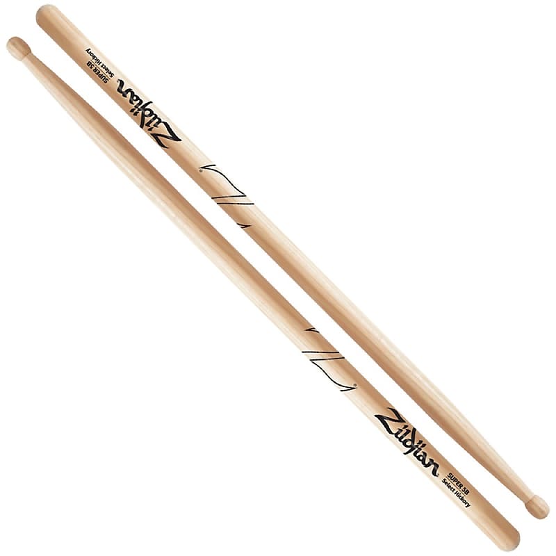Zildjian ZS5B Hickory Series Super 5B Wood Tip Drum Sticks image 1