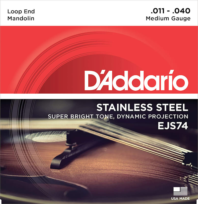 D'Addario EJS74 Mandolin Strings, Phosphor Bronze, Stainless Steel, 11-40 image 1