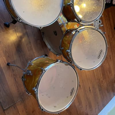 Canopus Drum Set Marmalade Swirl 20 10 12 14 and snare BIRCH Made