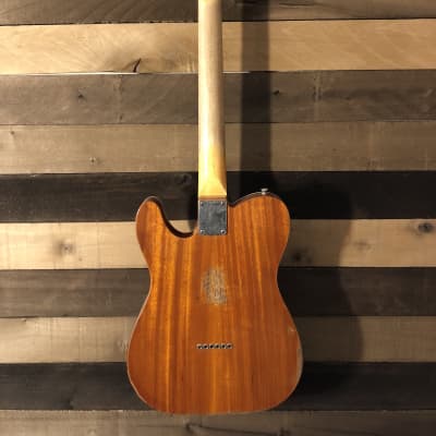 Von K Guitars T-Time GT Tele Flame Maple Slab Top Binding Aged Gretsch Orange Relic Nitro Lacquer image 8