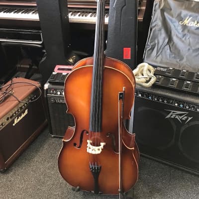 Vintage Suzuki cello acoustic full size model # N96 made in Japan 1968 with bow and original hard case for sale