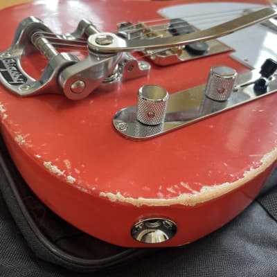 Fender Telecaster Partscaster, MJT Body, Bigsby, Fiesta Red, Vintera Neck, 50s Relic Road Worn Guitar, Nitro Lacquer image 4