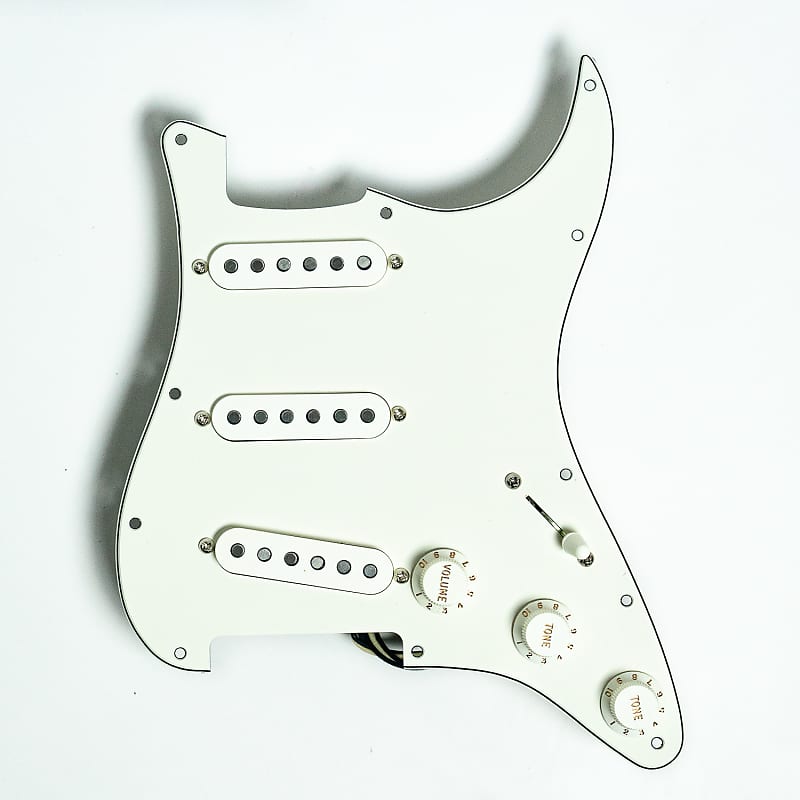 Bare Knuckle Pickups Pre-Wired Pickguard for Strat, Trilogy Suite, Parchment