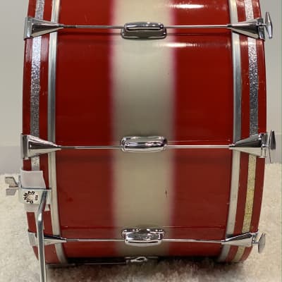 Slingerland 22/13/15/5x14" 60's Swingster/Stage Band Drum Set - Red/Silver Duco image 7