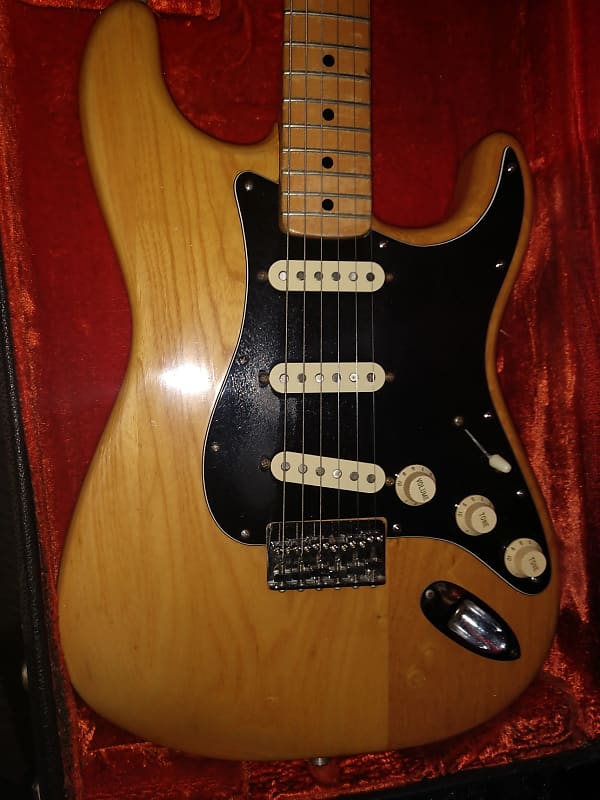 Fender Stratocaster 1976 Natural. Vintage with orig manual, strap, cable image 1