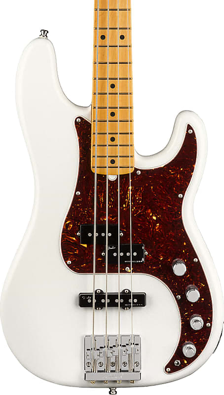 Fender American Ultra Precision Bass. Maple FB, Arctic Pearl image 1