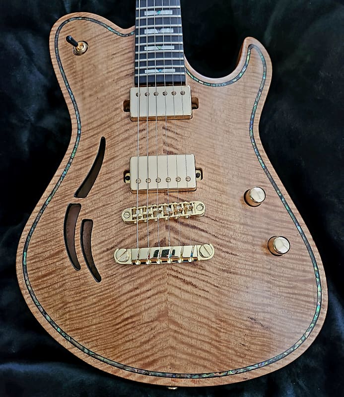 SJ Custom Guitars, Hollowbody,Flame Mango Top, Mahogany Back, Reverb