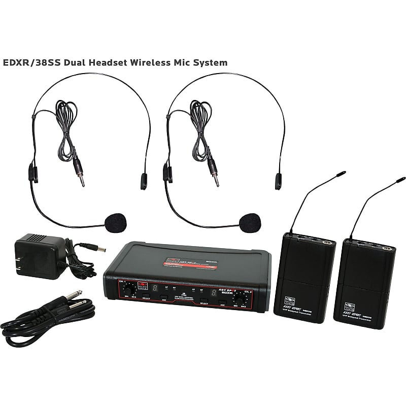 Galaxy Audio EDXR/38SS Dual Wireless Headset Microphone Reverb