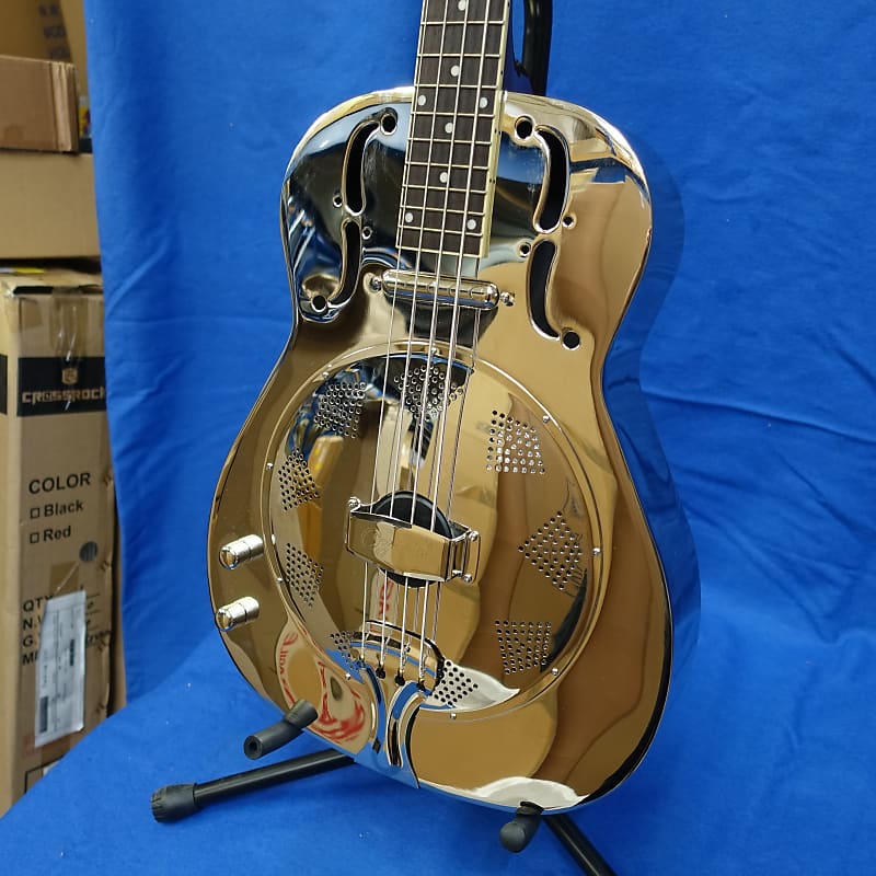 Ozark Resonator Bass Nickel Plate With Pickup Left Handed Reverb