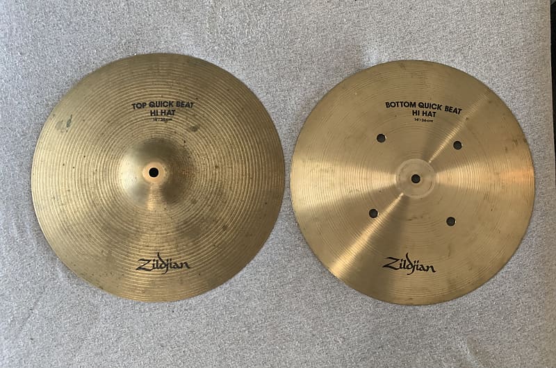 14” A Zildjian Quick Beat Hi Hats 80’s Reverb