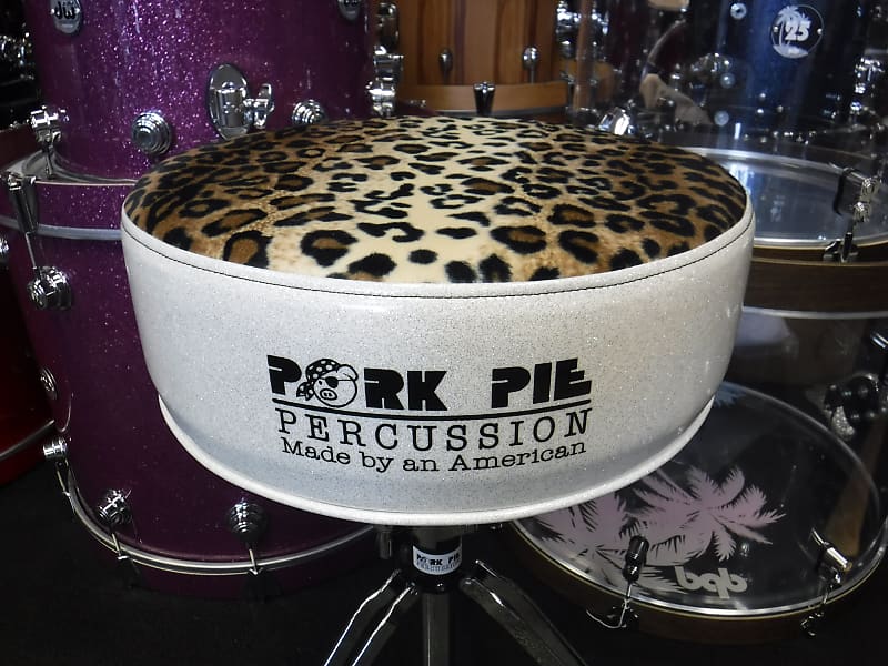 Pork Pie USA Custom Throne...Leopard Top with White Sparkle Reverb