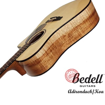 Bedell Limited Edition Adirondack Spruce Figured Koa Dreadnought Cutaway Handcraft guitar image 6