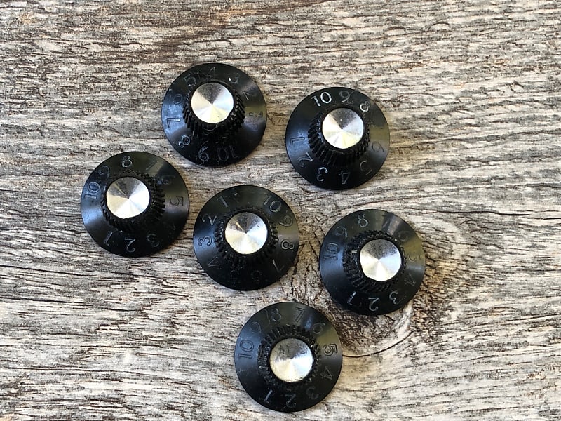 Vintage Fender Blackface Amplifier Original Knob Set of (6) Reverb