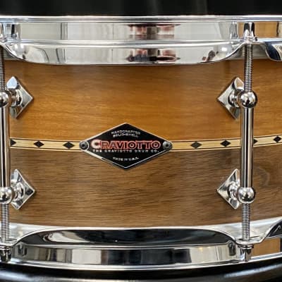 Craviotto 18/12/14/5x14" New Old Stock. Solid Stacked Drum Set - 2012 Signed Cherry/Walnut image 13