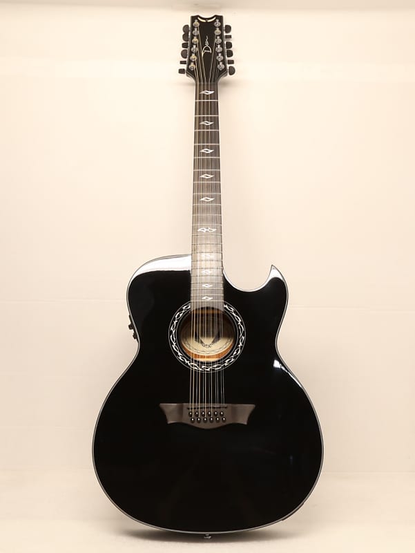 Dean Exhibition-12 Classic Black 12-String Acoustic Electric Guitar
