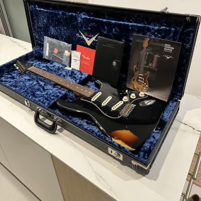 Fender Custom Shop Dual Mag II Stratocaster Relic 2020 - Black over 3-Color Sunburst image 14