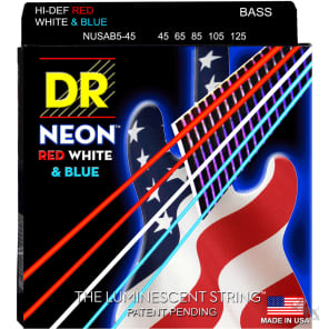 DR NUSAB5-45 Hi-Def Neon 5-String Bass Strings - Medium (45-125)