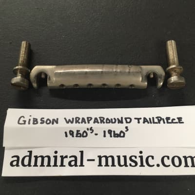 Gibson Vintage 1950's Les Paul Nickel Wrap Tailpiece Factory Original  Part with Mounting Studs. image 1