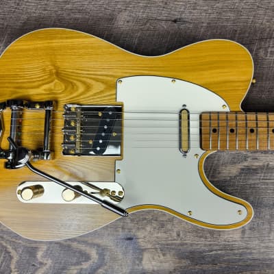 MyDream Partcaster Custom Built - Honey Gold Ash Chambered Alder Tapped Coil image 2