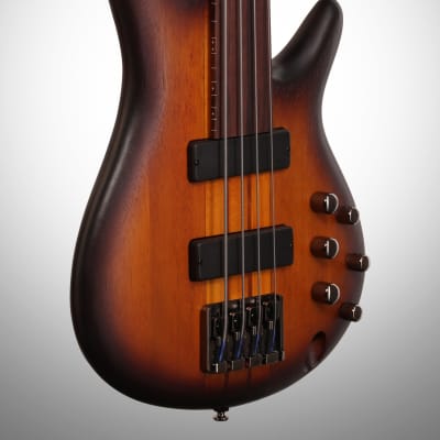 Ibanez SRF700 Portamento Fretless Electric Bass - Brown Burst Flat image 4