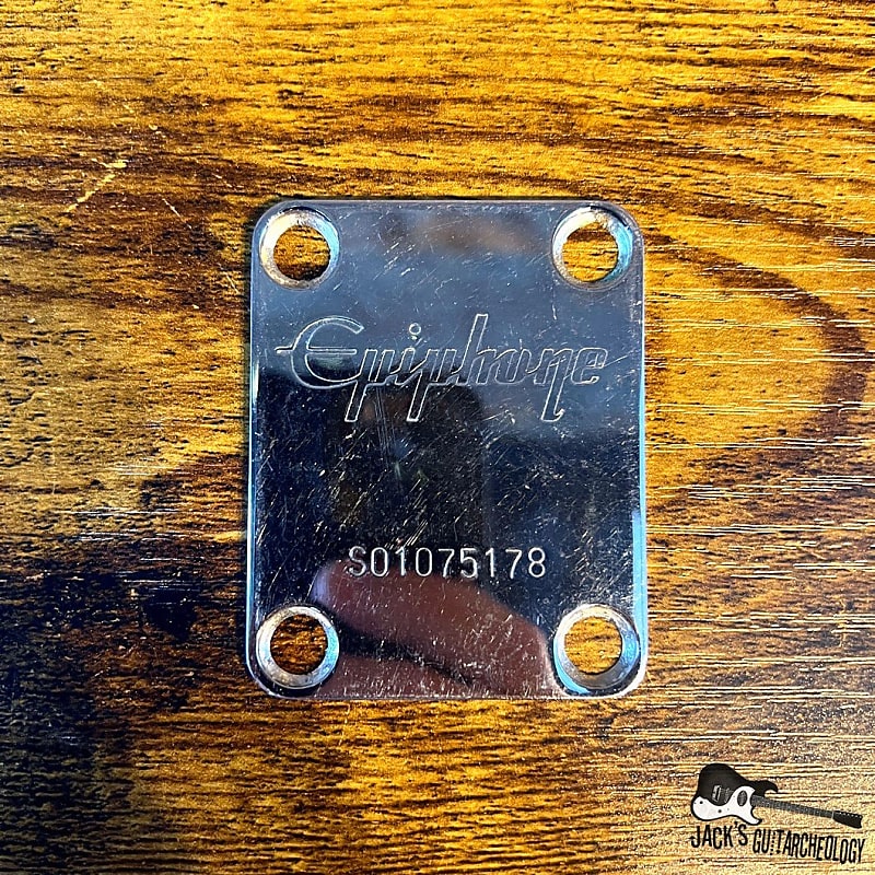 Epiphone Serial Number Neck Plate (2001 Chrome) Reverb