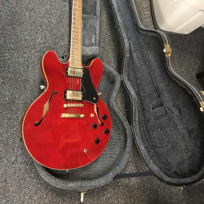GTX Semi-hollow Copy of gibson es-335 electric Wine red with hard case in excellent condition image 1