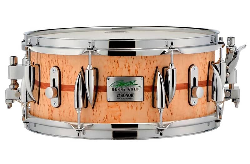 Sonor Signature Series Benny Greb Snare Drum 13x5.75 Birch w/ Bubinga inlay image 1