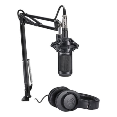 Audio-Technica AT2035 Studio Condenser  Microphone Pack with ATH-M20x  Headphones + Boom Arm image 1