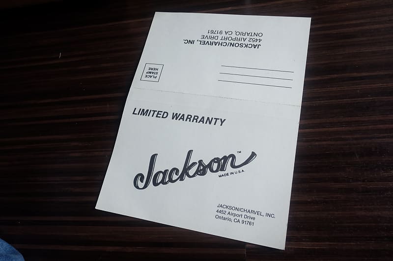 Jackson Hang Tag of Marty Friedman's Preowned Jackson Kelly #5 Snow White J6122 Warranty Registratio image 1