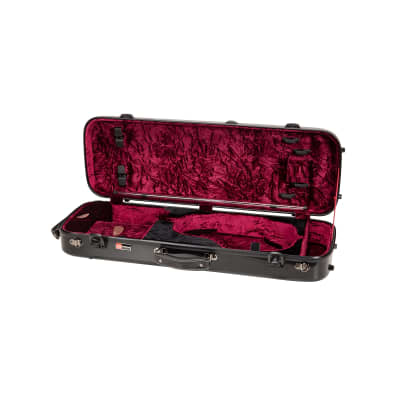 Crossrock Fiberglass Oblong Case fits 4/4 Full-Size Violin, Includes TSA lock, Protective Blanket, Hygrometer, Accessory Compartments-Black (CRF2020VBK-R) image 5