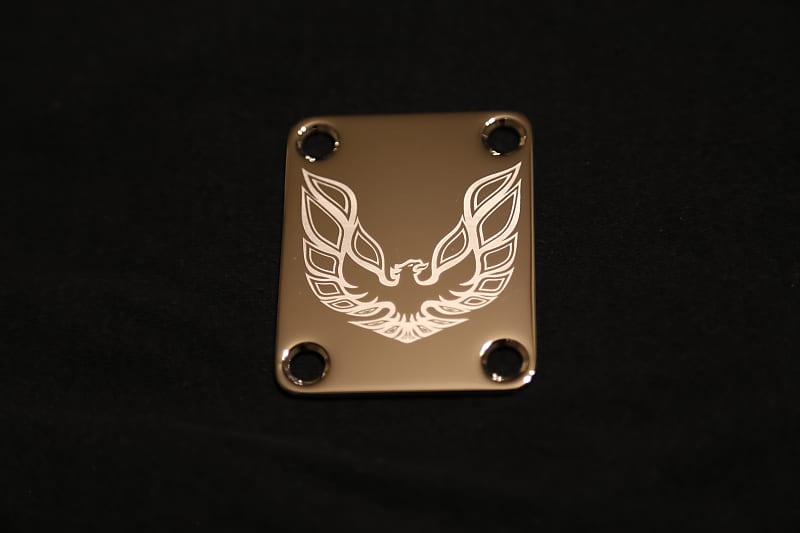 Custom Laser Etched "Firebird" Nickel Neck Plate Reverb