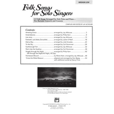 Folk Songs For Solo Singers, Vol. 1 with CD - Medium Low Voice image 2
