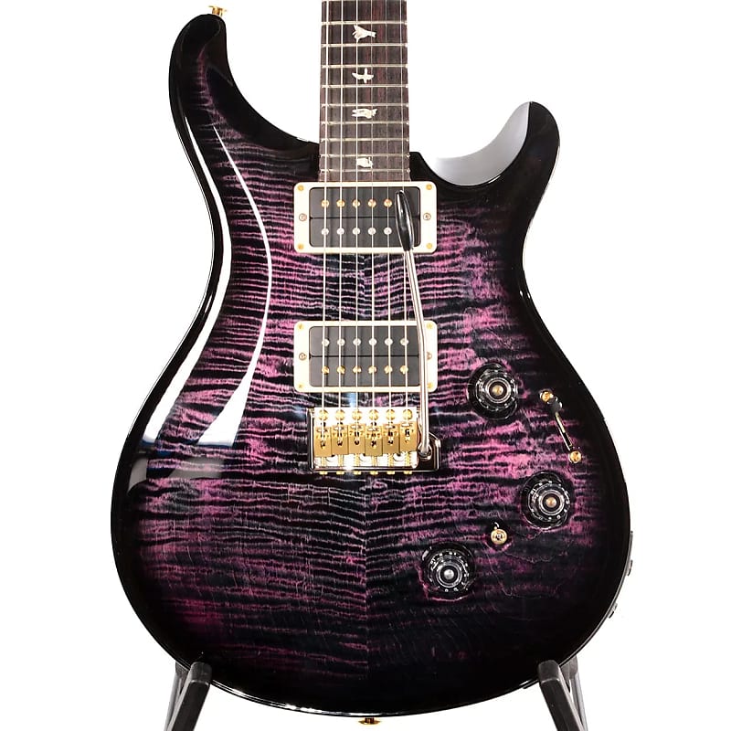 PRS Custom 24 Piezo - 10 Top, Purple w/ Black Wrap Burst