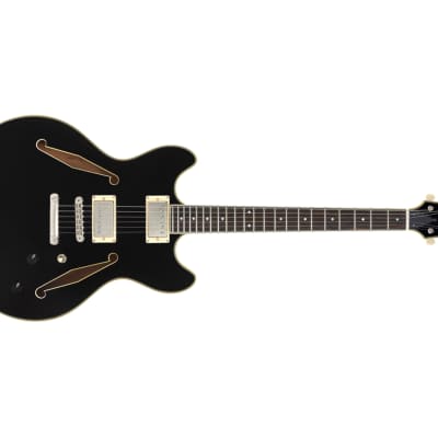 D'Angelico Excel DC Tour Electric Guitar - Solid Black image 6