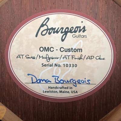 Bourgeois OMC Custom - Aged Tone Swiss Spruce & Madagascar Rosewood image 24