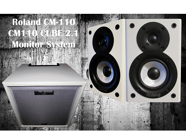 Roland CM 110 CM110 CUBE 2.1 Monitor System 2 way 25W Active Speakers 50W Powered Sub White