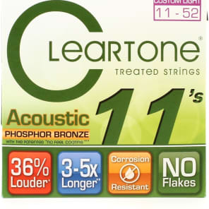Cleartone 7411 EMP Phosphor Bronze Acoustic Guitar Strings - .011-.052 Custom Light image 1