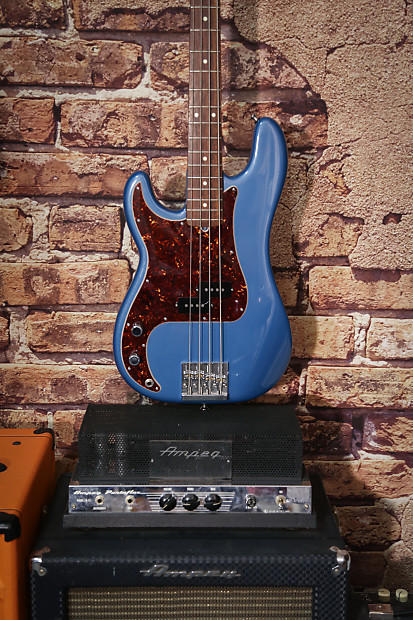 Left Handed Precision Bass w/ MIJ 50th Anniversary Fender Jazz Bass Neck Lake Placid Blue image 1