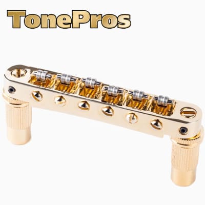 NEW Tonepros TPFR Roller Saddles, METRIC Tuneomatic - GOLD image 1