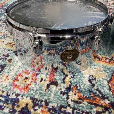 Gretsch 1970s Timbales, Latin Model 12"x6" and 13"x6", No Stand, Slingerland Mounts image 4