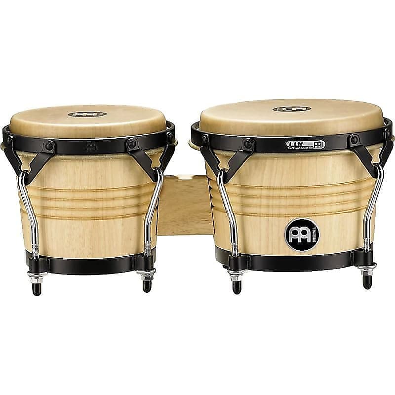 Meinl LC300NT-M 6 3/4" & 8" Luis Conte Artist Series Wood Bongos in Natural Finish image 1