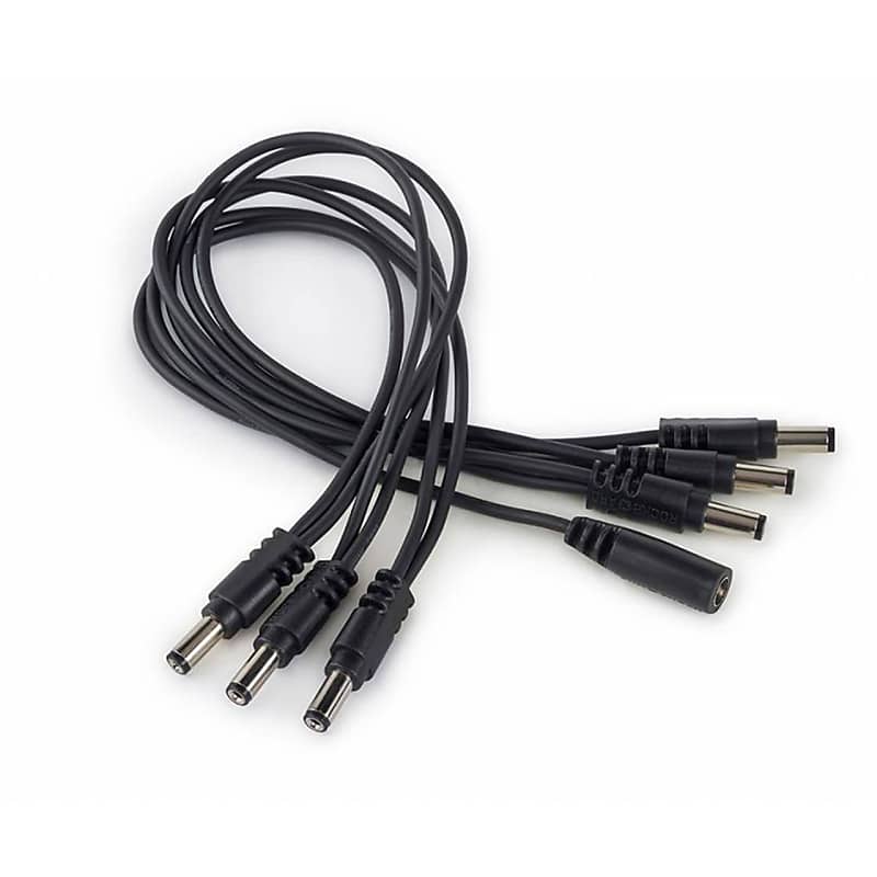 RockBoard Flat Daisy Chain 6 Output Straight Cable, Black image 1