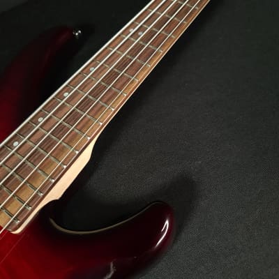 Yamaha Red Burst TRBX605 FM Flame Maple Top 5 String Bass