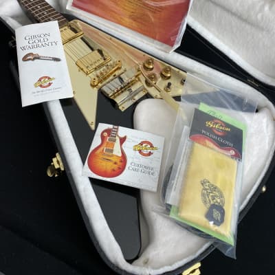 2002 Gibson Custom Shop Lenny Kravitz Signature '67 Flying V Ebony/Gold Sparkle image 1
