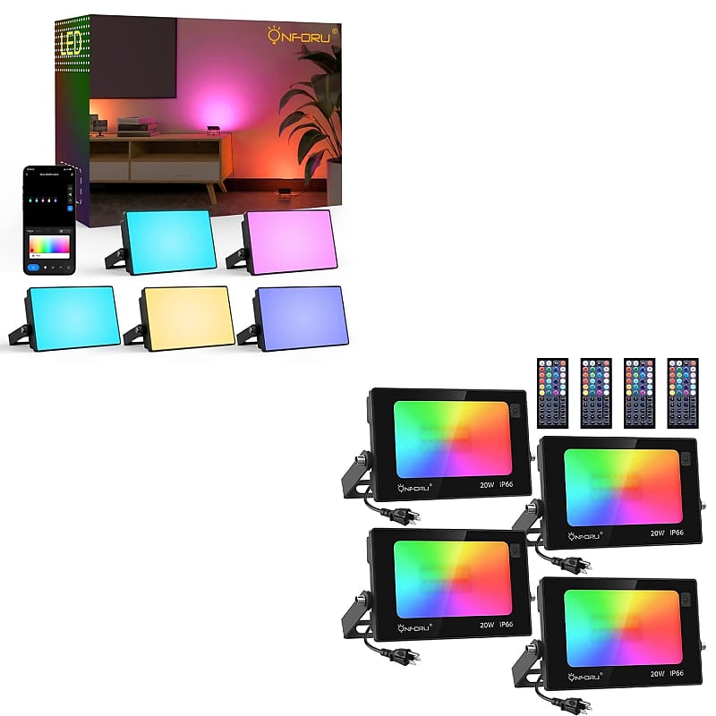 Wifi Led Flood Lights Outdoor, Smart Rgbw Color Changing Lights