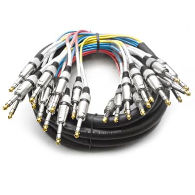 NEW 12 CHANNEL TRS SNAKE CABLE -15 Feet Pro Audio Patch image 2