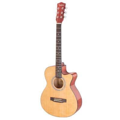 Glarry GT306 39 Inch Beginner Cutaway Acoustic Guitar Auditorium Spruce Burlywood image 8