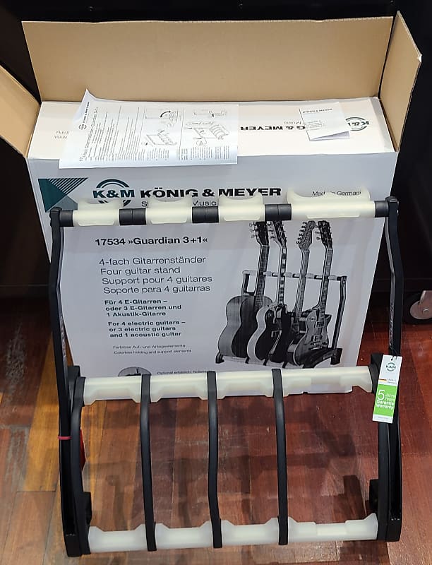 K&M 17534 Guardian 3+1 Multi Guitar Stand Reverb